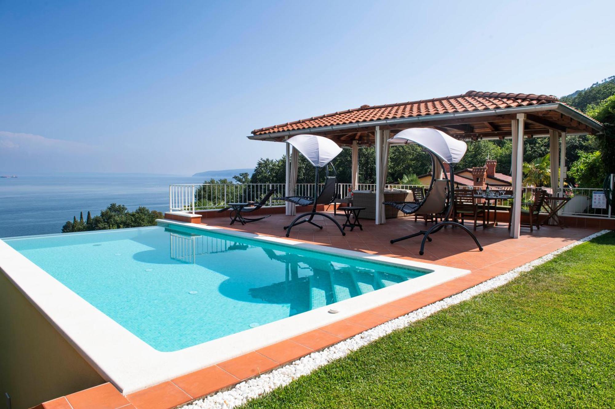 Villa Lovran - 150M To The Beach - Infinity Pool - Incredible Sea View - Fitnessraum Kültér fotó