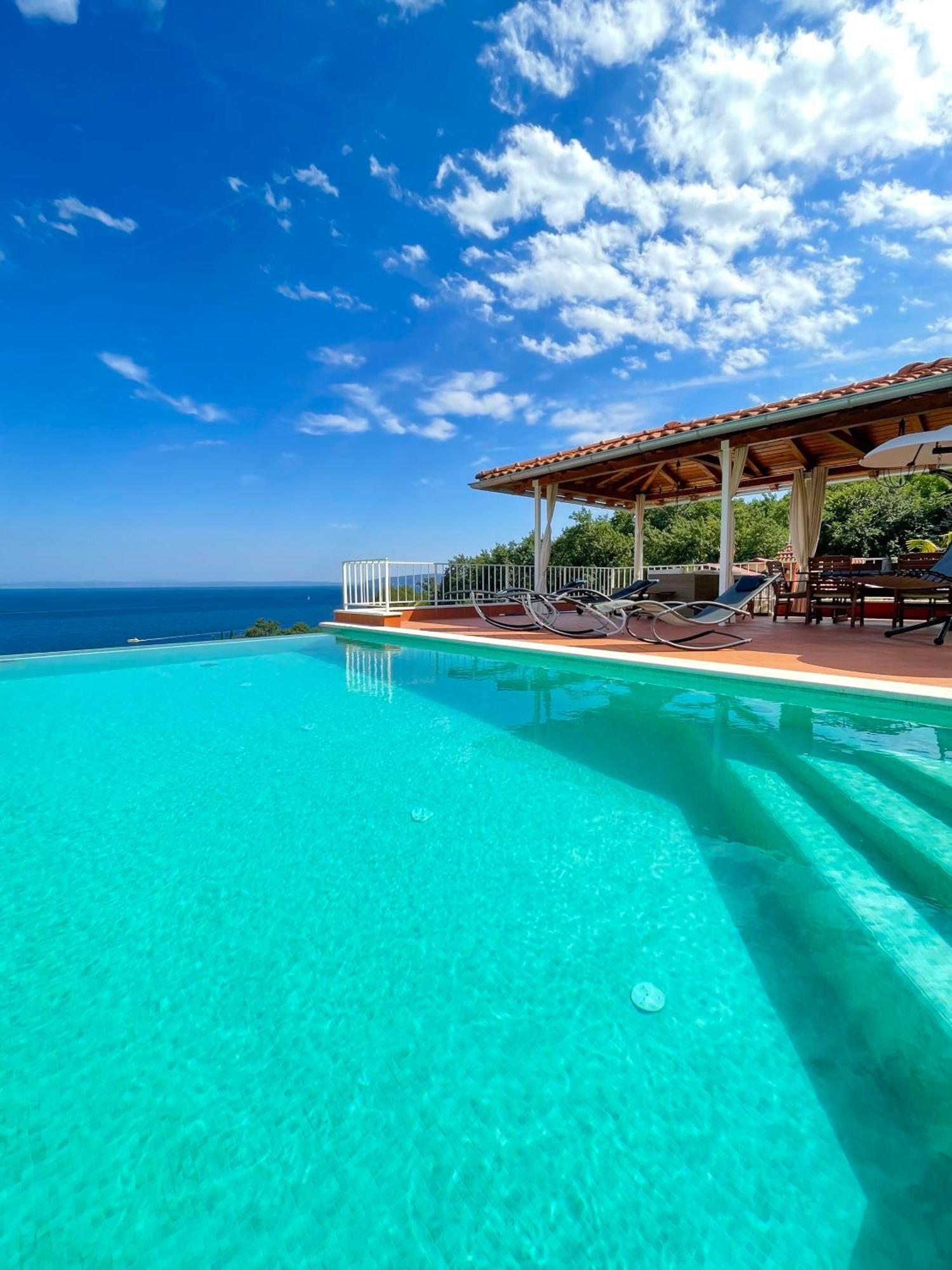 Villa Lovran - 150M To The Beach - Infinity Pool - Incredible Sea View - Fitnessraum Kültér fotó